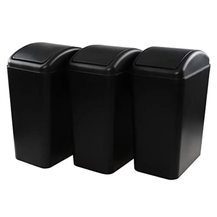 

4.5 Gallon Swing Top Trash Bin, Plastic Garbage Can with Lid,,3 Pack
