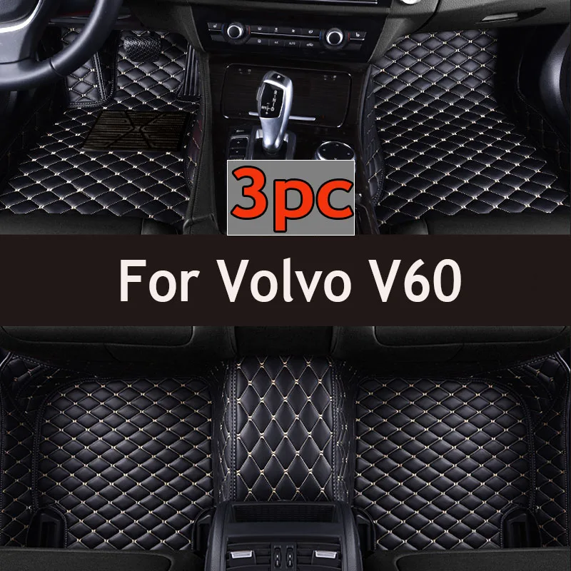 

Custom Auto Luxury Leather Car Floor Mat For Volvo V60 2011 2012 2013 2014 2015 Car Mat Full Set Women Waterproof Accessories