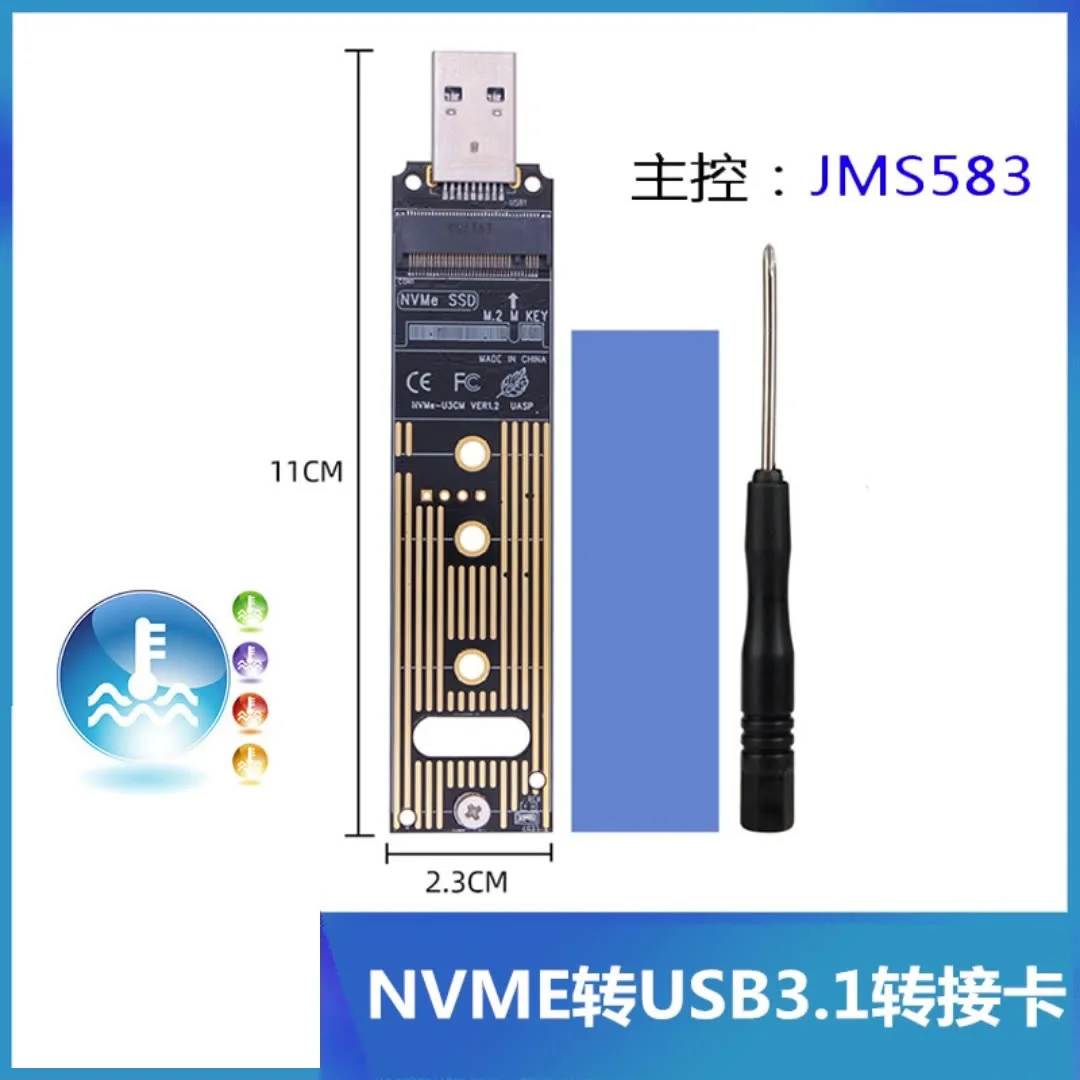 M.2 NVME SSD to USB 3.1 Adapter PCI-E to USB-A 3.0 Internal Converter Card JMS583 Chip 10Gbps USB3.1 Gen 2 for PCI-E/M.2 SSD