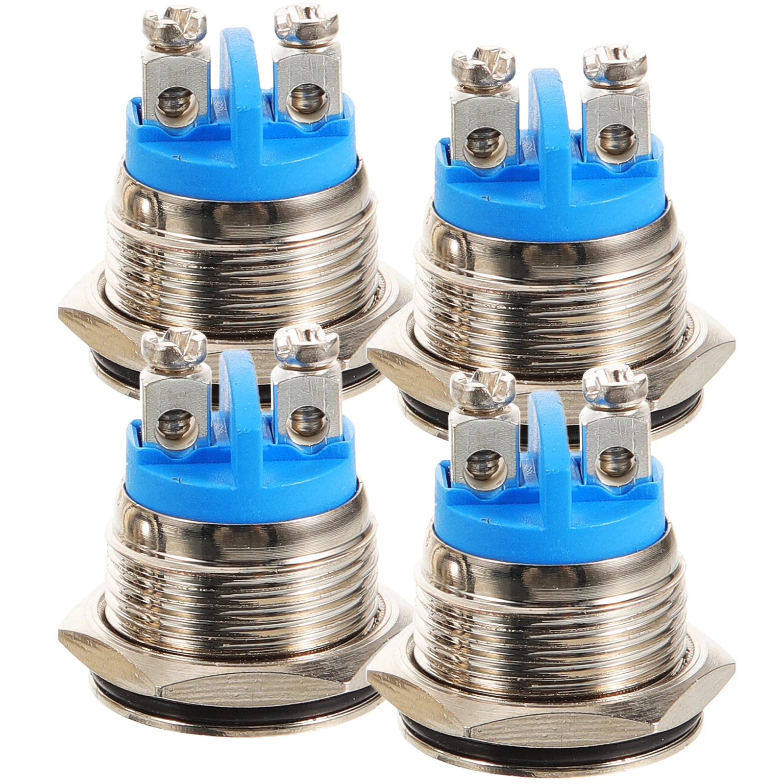 

4pcs Doorbell Button Kit 16MM Nickel-plated Copper Wired Replacement Self-resetting Durable Home Use Push Buttons