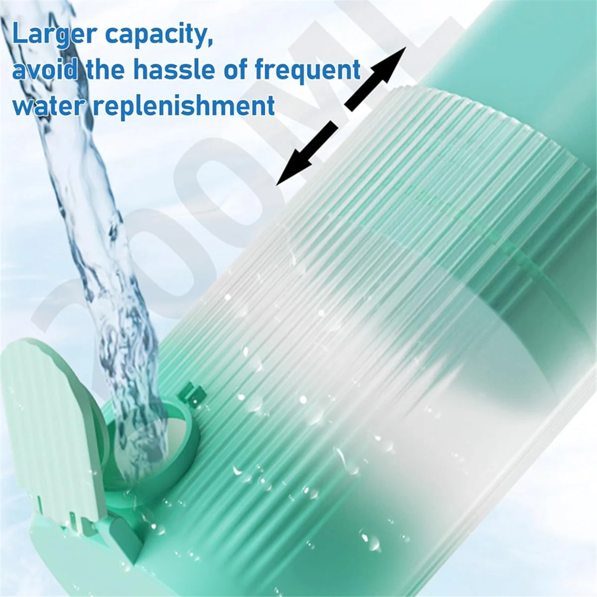 جهاز تنظيف الأسنان بالماء المحمول للسفر، جهاز تنظيف الأسنان بالماء الصغير، جهاز ري الفم الكهربائي المدمج، خيط تنظيف الأسنان باللون الأخضر