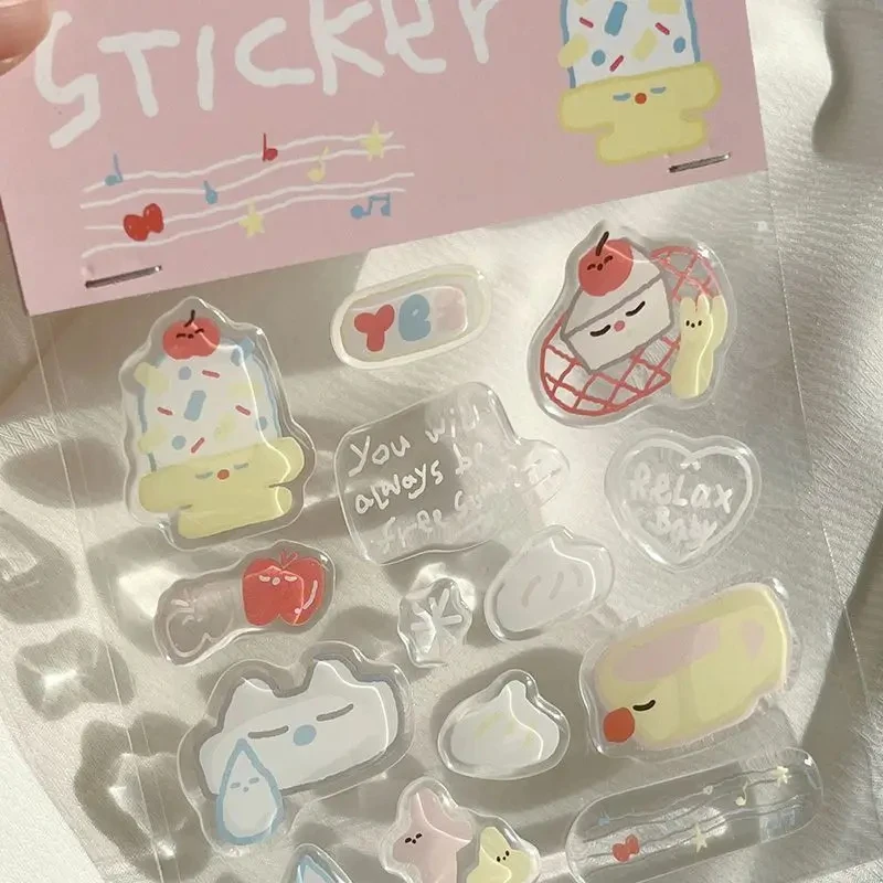 Epoxy Water Light Sense Small Hearts Three-dimensional 3D Adhesive Sticker DIY Mobile Phone Case Computer Camera Natural