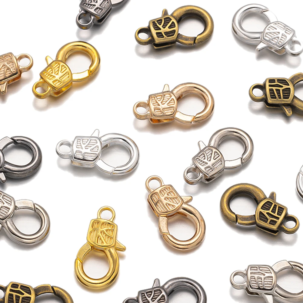 20pcs Silver Large Heart Lobster Claw Clasps Vintage Clips Hooks for DIY Jewelry Bracelet Necklace Keychain Making Findings