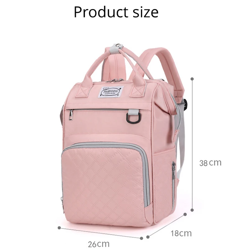 Bolsa de nailon para mamá, mochila multifuncional de Color sólido para madres y niños, portátil de viaje al aire libre, a la moda