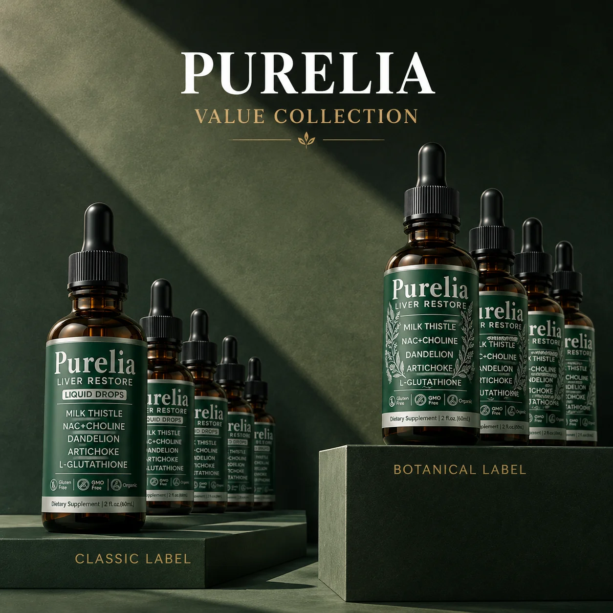 Purelia Herbal Liver‑Restore Liquid Drop Liver Cleanse Detox Supplement Gluten‑Free Body Care
