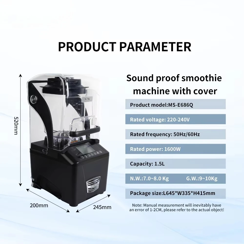 High Power Heavy Duty Fruit Blender 420 Stainless Blade Wall Breaking Smoothie Maker Commercial  Processor