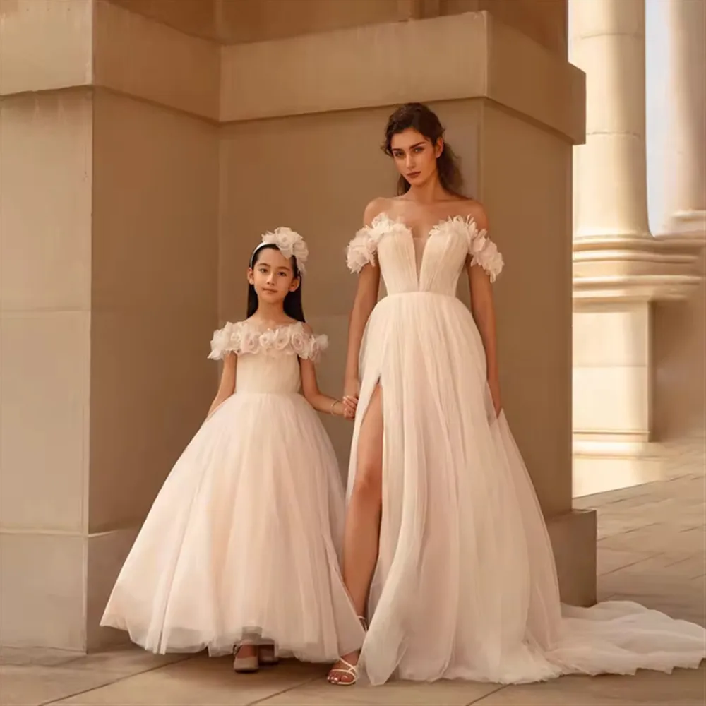 

Индивидуальное платье для девочки на свадьбу, без бретелек, с бантом на спине, для дня рождения, выпускного вечера, детское платье для причастия