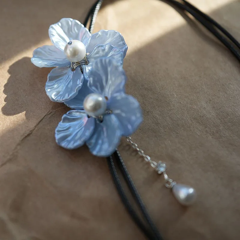 愛とディープスペースザビエルコスプレ衣装ブルーフラワーネックレス調節可能なファッション女性男性パーティー小道具アクセサリー 2025 新しい