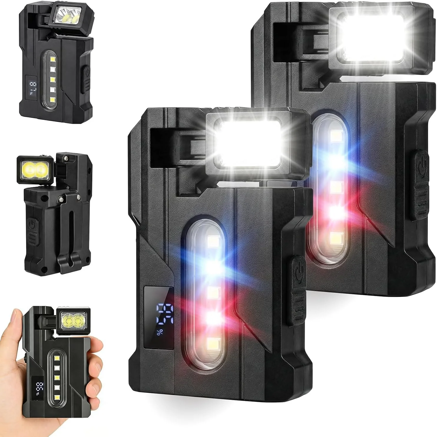 Portable EDC Flashlight 1200Lumens Portable Pocket Mini Torch Double Light Sources Flash Work Light For Outdoor Camping Hiking