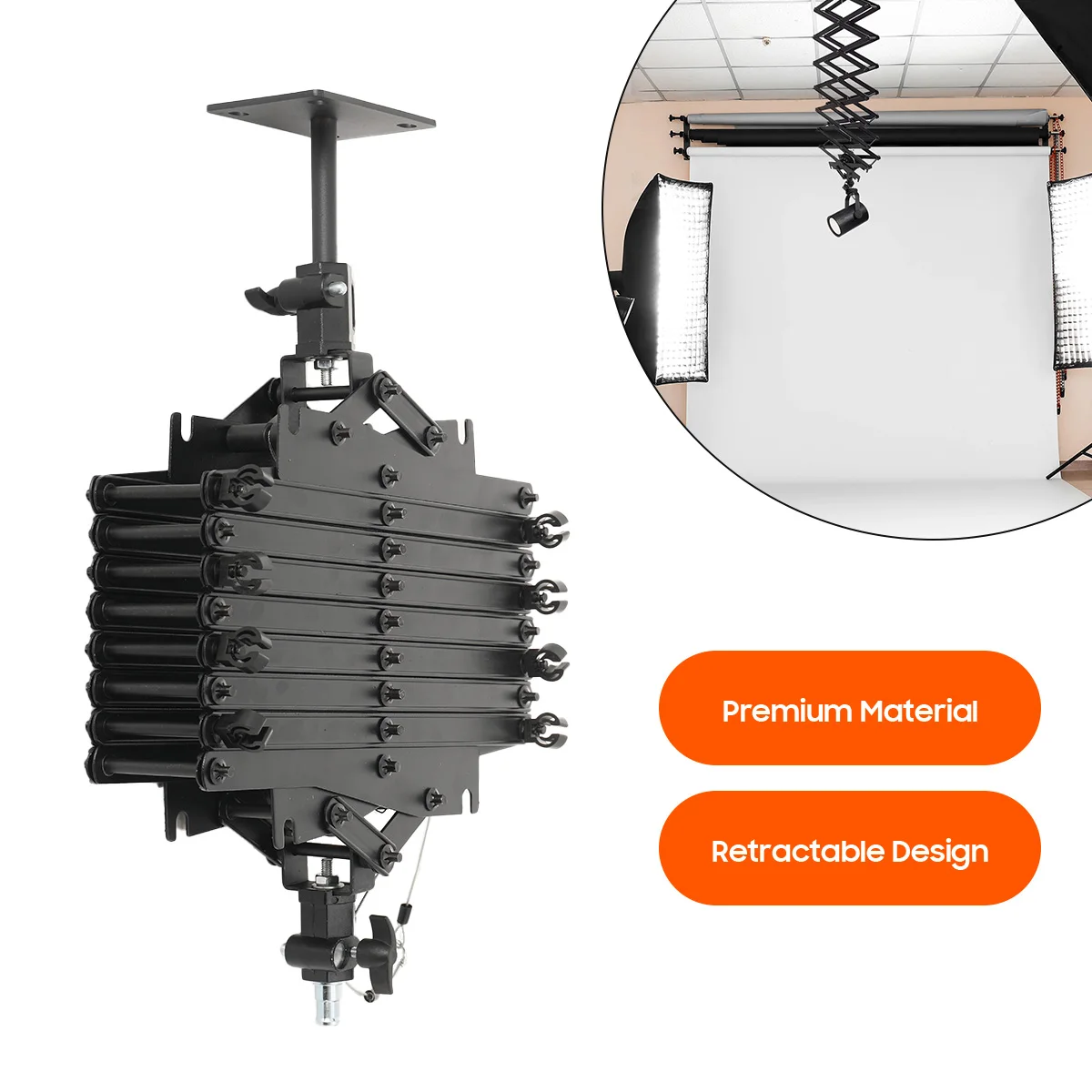

Комплект системы потолочных направляющих для пантографа, крепление на стену, выдвижное студийное освещение длиной 2 м, светодиодный заполняющий светильник, аксессуары для точечных светильников