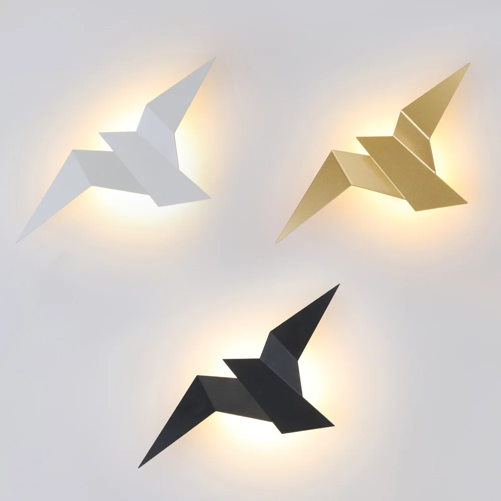 

Creative Flying Bird Bar lighting Vintage wrought iron Led Wall Lamp Background Wall sconce Nordic Corridor Wall Light fixture