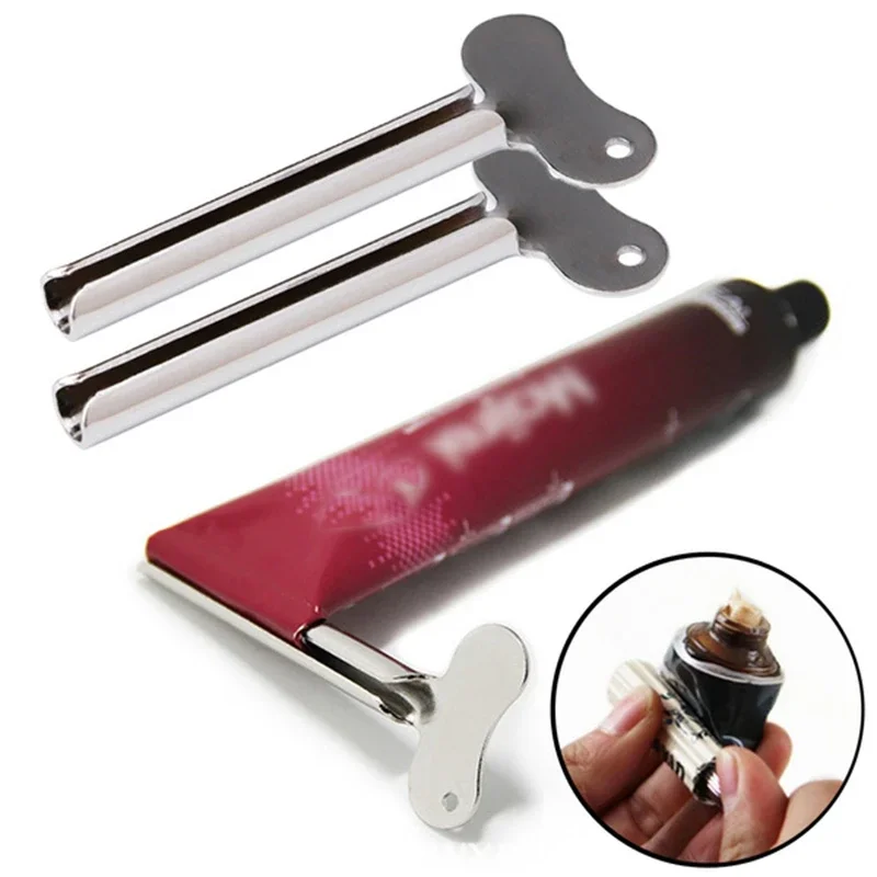 2/6Pcs Stainless Steel Toothpaste Tube Squeezers Metal Key Toothpaste Squeezers for Bathroom Hair Dye Cosmetic Tubes Squeezer