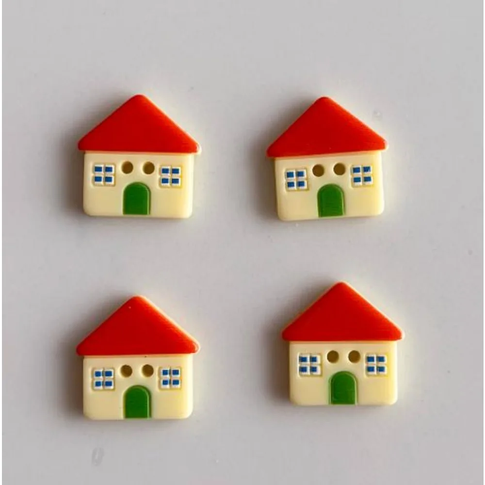 16mm Cartoon House with Window Resin Buttons DIY Craft for Kids Kindergarten Apparel Clothing Sewing Accessories Supplies