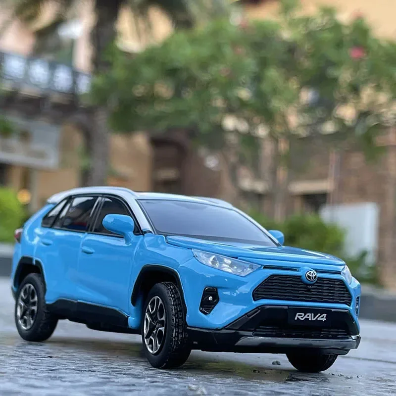 1:32 2020 TOYOTA RAV4 SUV wysoka symulacja odlewany stop metali Model samochodu dźwięk światło wycofać kolekcja zabawek dla dzieci prezenty F404