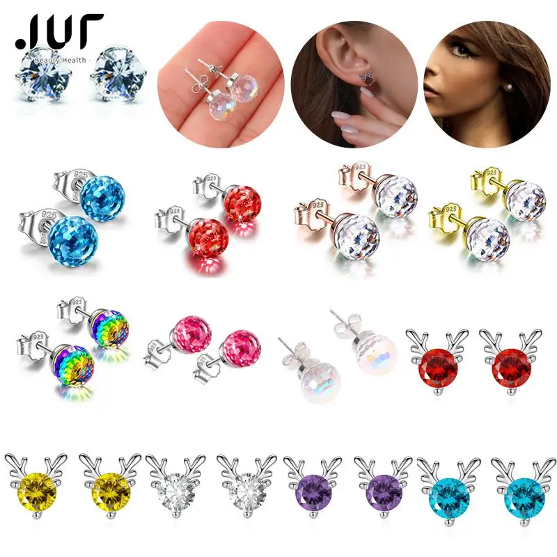 1 Pair Colorful Crystal Lose Weight Body Relaxation Massage Slim Ear Studs Magnetic Slimming Earrings Health Jewelry Girls Gifts