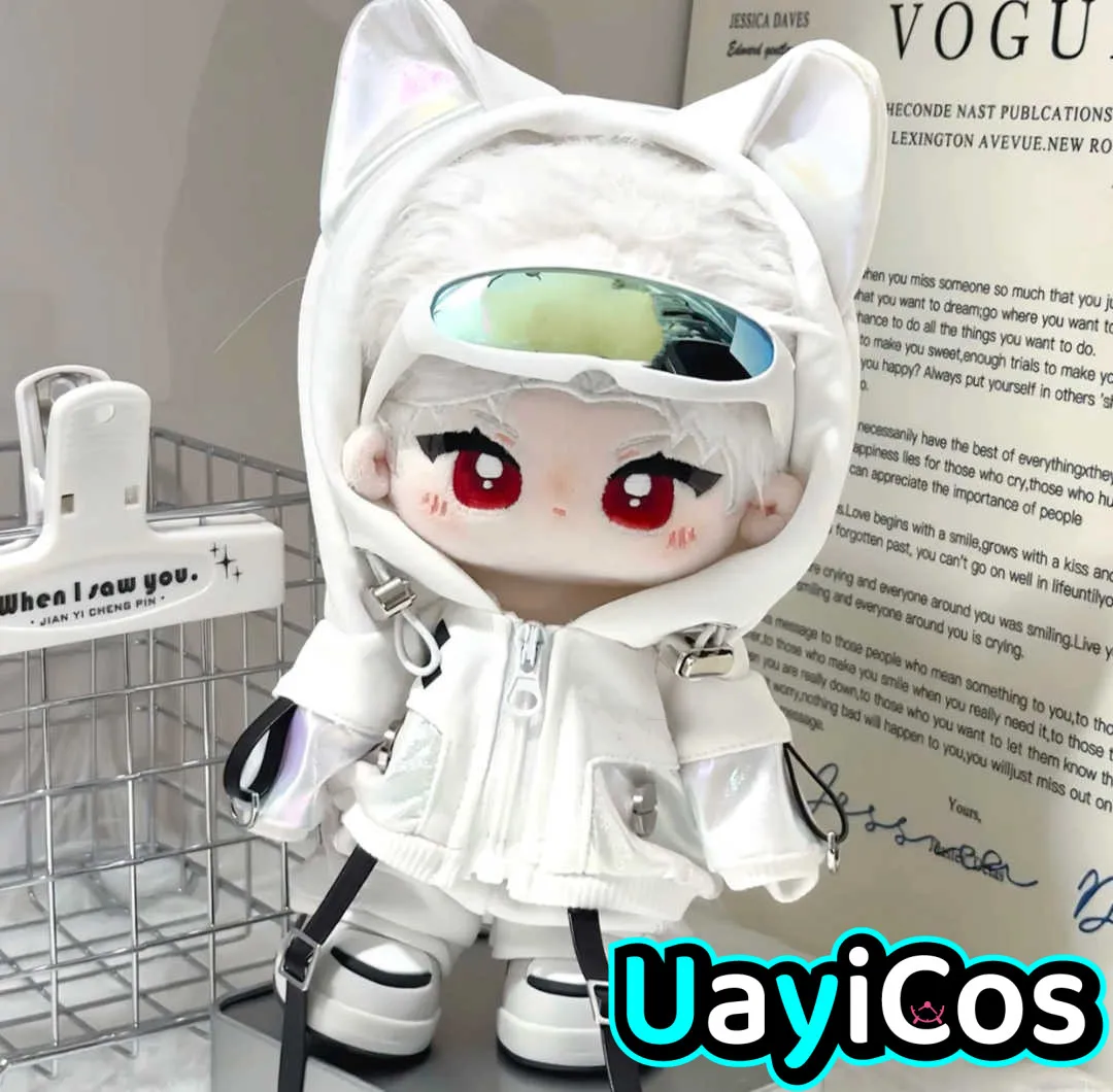 

20cm 25cm 30cm Doll Clothes Cool Guy Casual Fashion Cat Ear Suit Stuffed Plushies Doll Accessories Anime Figure Toy Kids Gifts