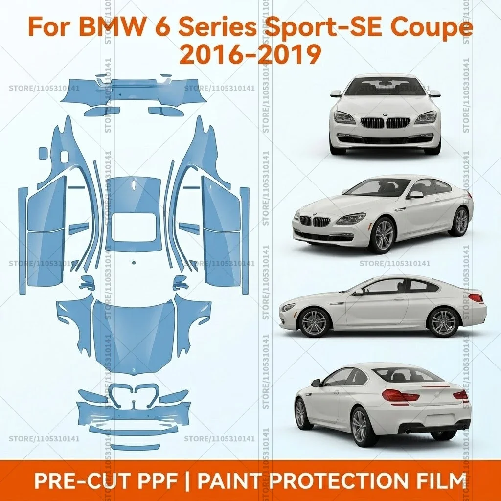 

Pre-Cut Paint Protection Film PPF Transparent Bumper Protector Clear Bra Car Film For BMW 6 Series Sport-SE Coupe 2016-2019
