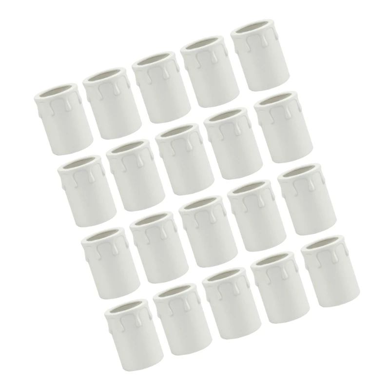 10/20Pcs Candle Socket Covers 44x60mm Plastic Chandelier Candle Sleeves Candelabra Base for Wall Light Christmas DropShipping