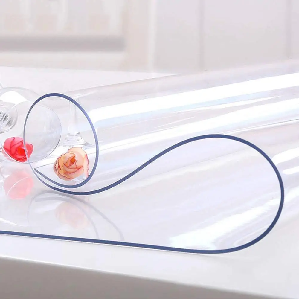 

Custom 16 X 51.2 H Clear Desk Cover Protector, 1.5Mm Thi Plastic Heavy Duty Table Pad Desk Mat Desk Protector For Office