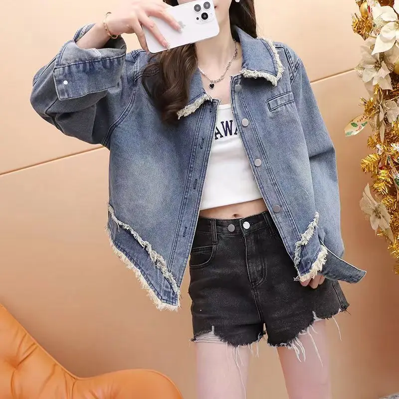 

Women's Short Jacket 2025 Spring/Autumn Loose Casual Loose Fit Stylish Top Mini Length for Petite