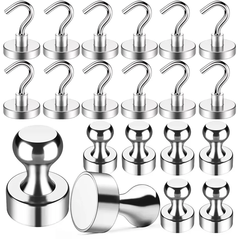2/6/10/20Pcs Heavy Duty Magnet Super Strong 20mm Magnetic Hook Push Pin for Whiteboard Office Home Storage Multi-purpose DIY Use