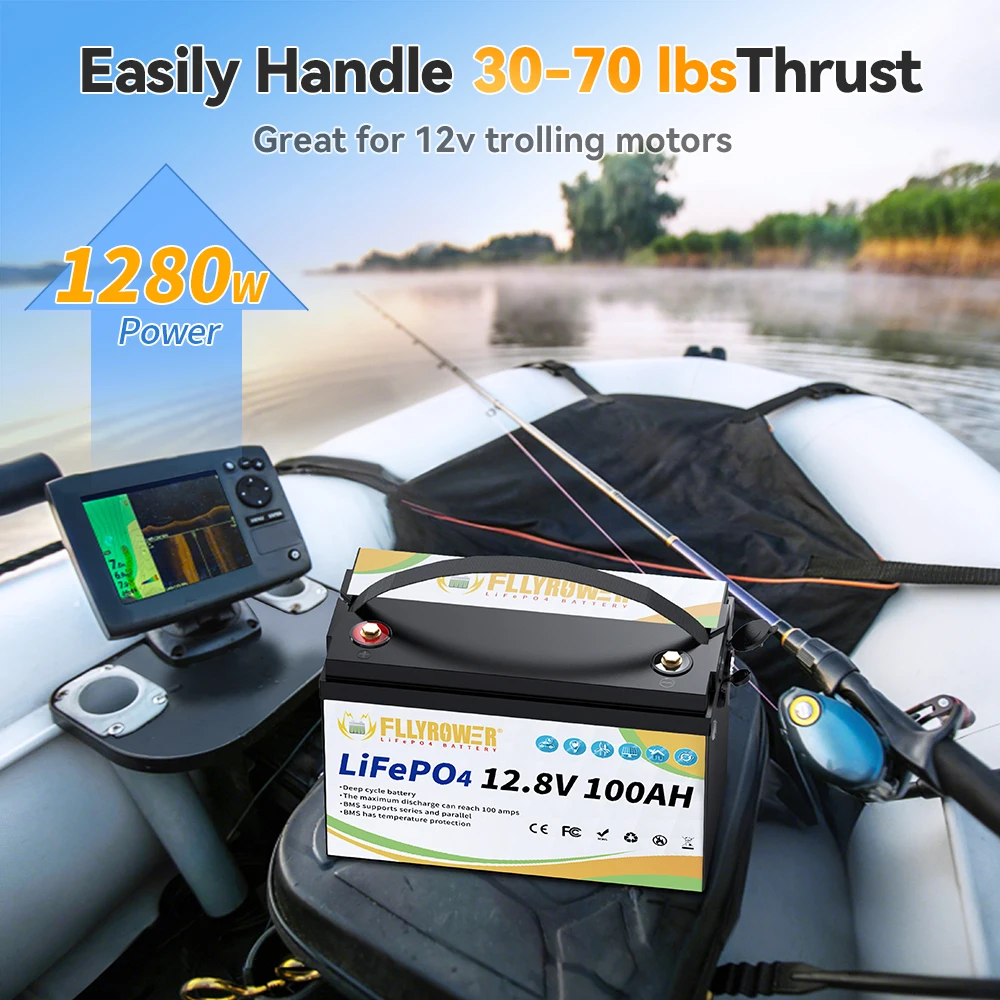 LiFePO4 배터리 12V 100Ah BMS100A 인버터 태양광 오프로드 오프 그리드 태양 에너지 딥 사이클용 충전식 리튬 배터리 팩