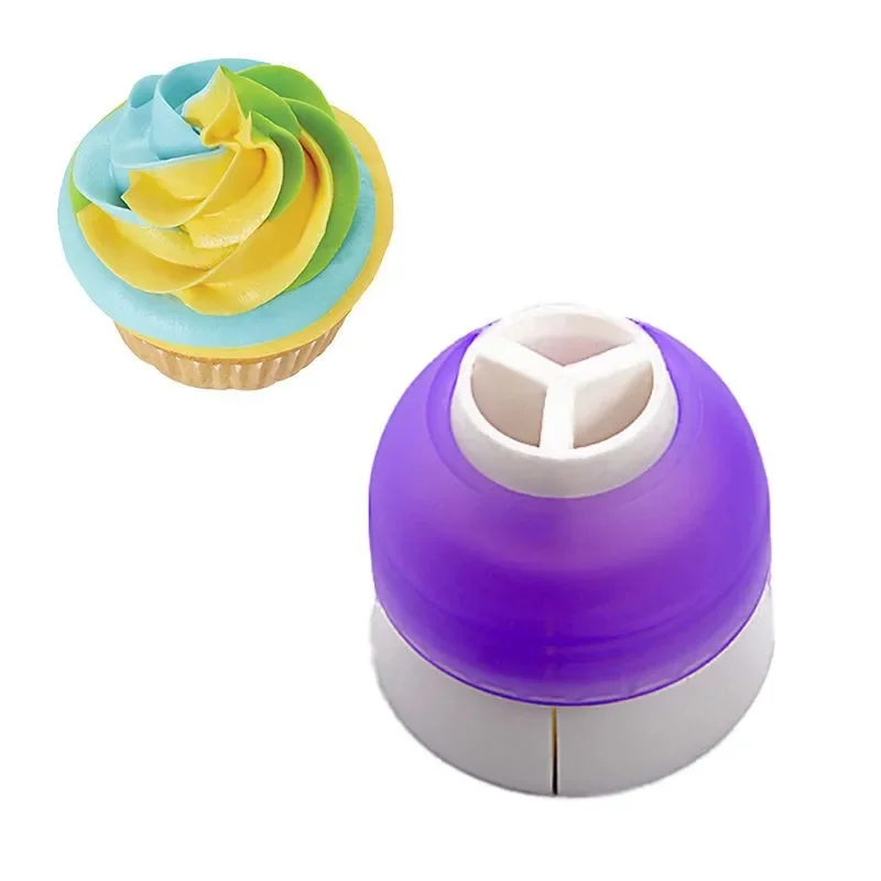 Cupcake Decorating Mouth Three Color Coupler 3 Colors Russia Piping Mouth Converter Food-grade Plastic Baking Supplies