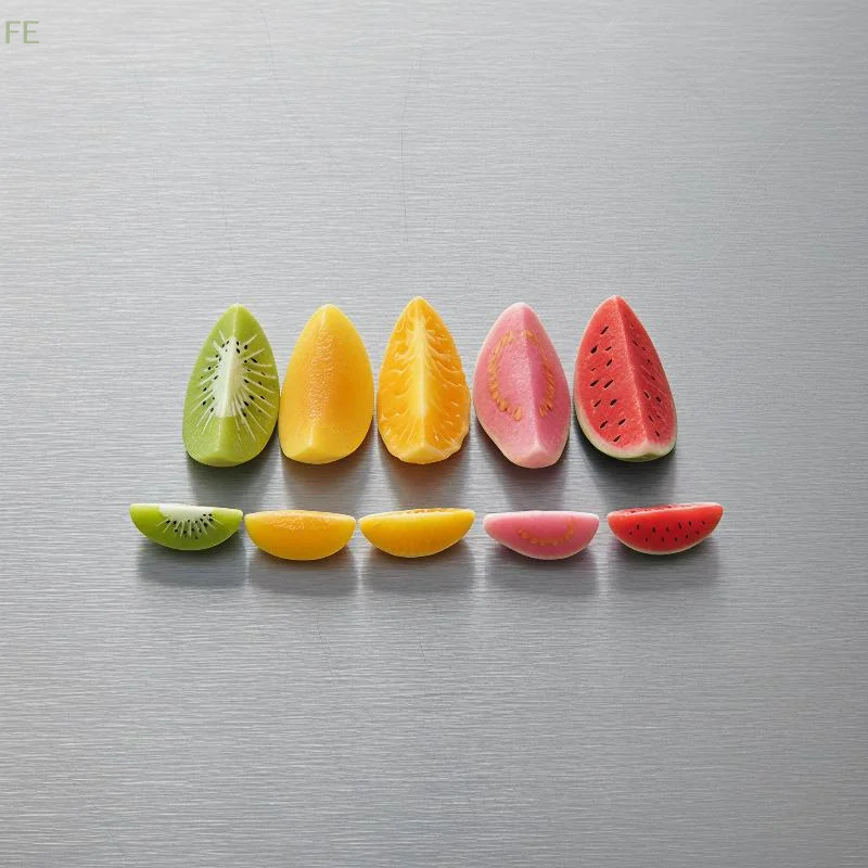 [F] 10Pcs Dollhouse Accessories Mini Sliced Fruit Watermelon Guava Kiwifruit Resin DIY Miniature Food Model Desktop Decor