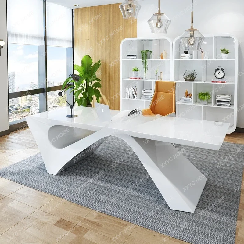 

L Creative Styling White Painting Class Manager Computer Desk Simple Fashion Desk