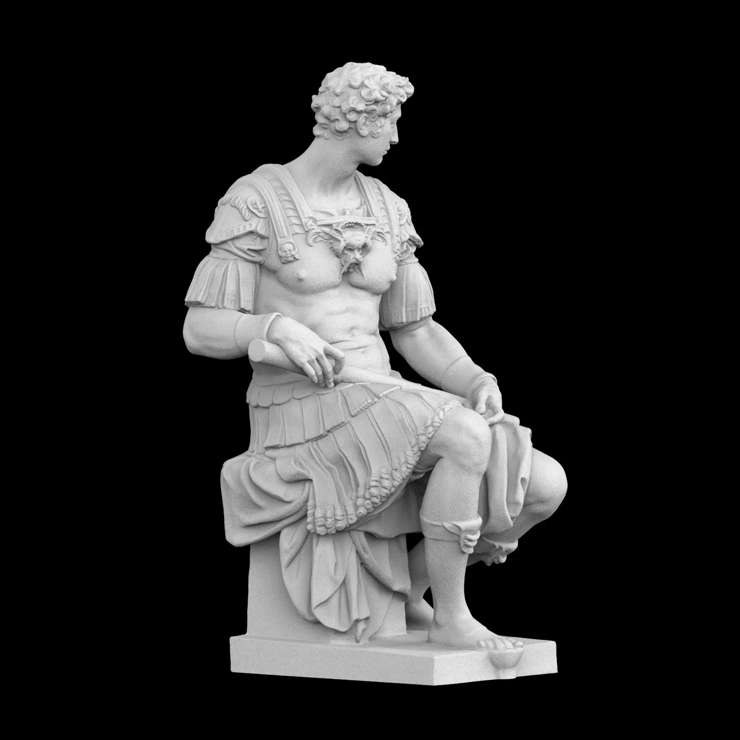 

Декоративная фигурка «Джульяно да Медици» из 3D-печатной смолы с текстурой гипса, раскрашенная вручную (отправка в течение 10 дней)