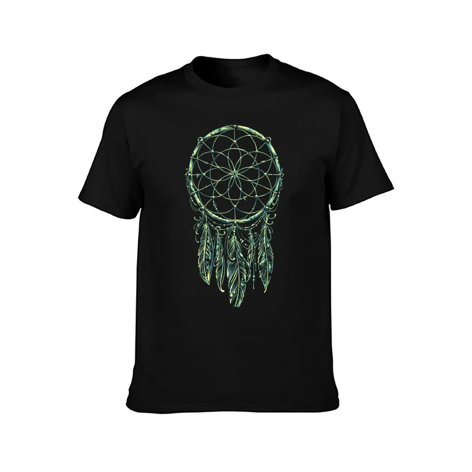 Dream Catcher Acid T-Shirt, Summer Casual Cotton Tee, Oversized Streetwear Tops, Vintage Graphic Print, Loose Fit Short Sleeve