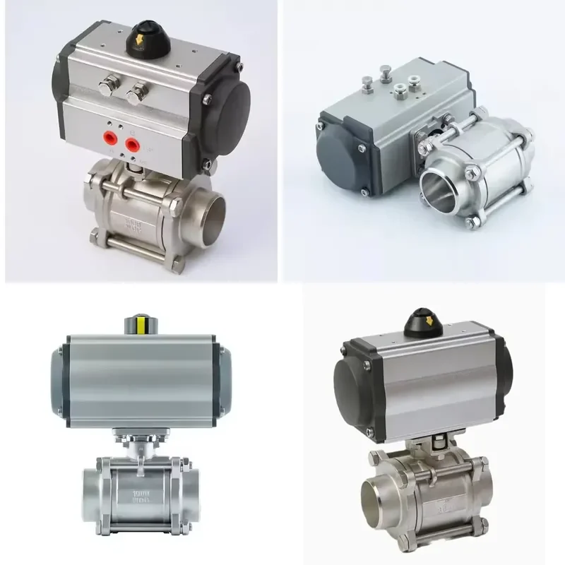 Electric 2in 3PCS Butt Weld Brass Ball Valve with Double Acting Cylinder Actuator OEM Support Water Compatible