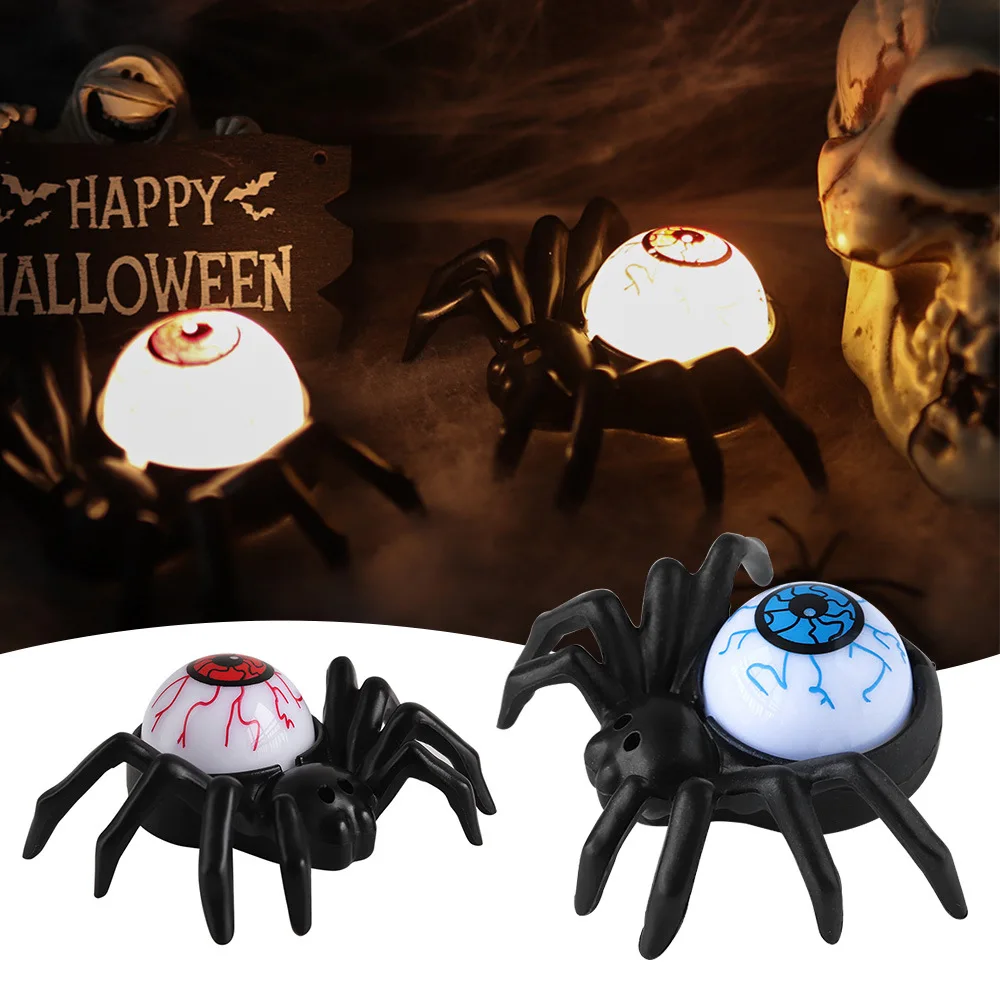 Funny Eye Light Halloween Spider Back Explosion Eye Candle Light Party Atmosphere Decoration Supplies LED Horror Pumpkin Light