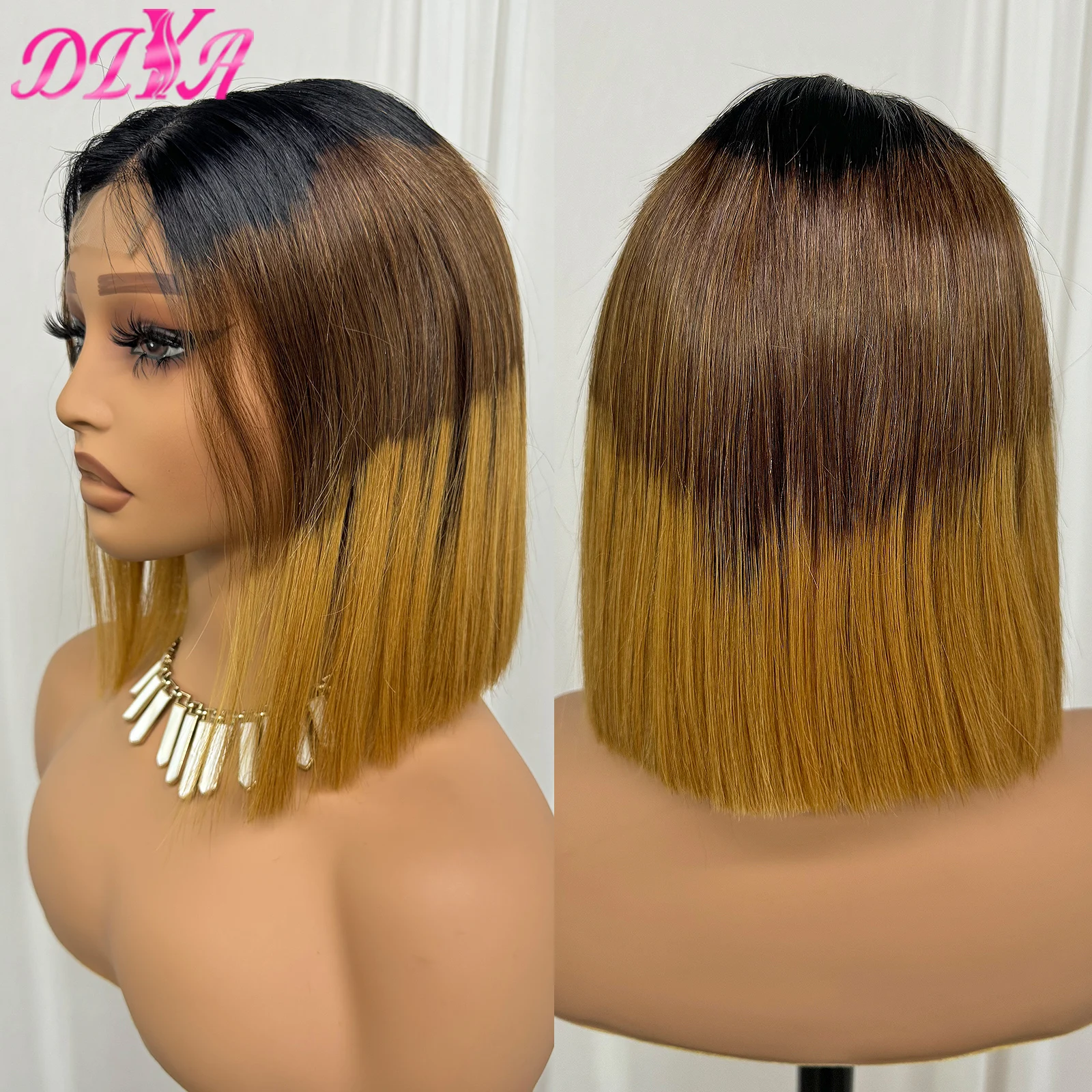 350% Density 2X6 Lace Closure Bob Human Hair Wig Super Double Drawn Bone Straight Lace Frontal Human Hair Wigs Glueless