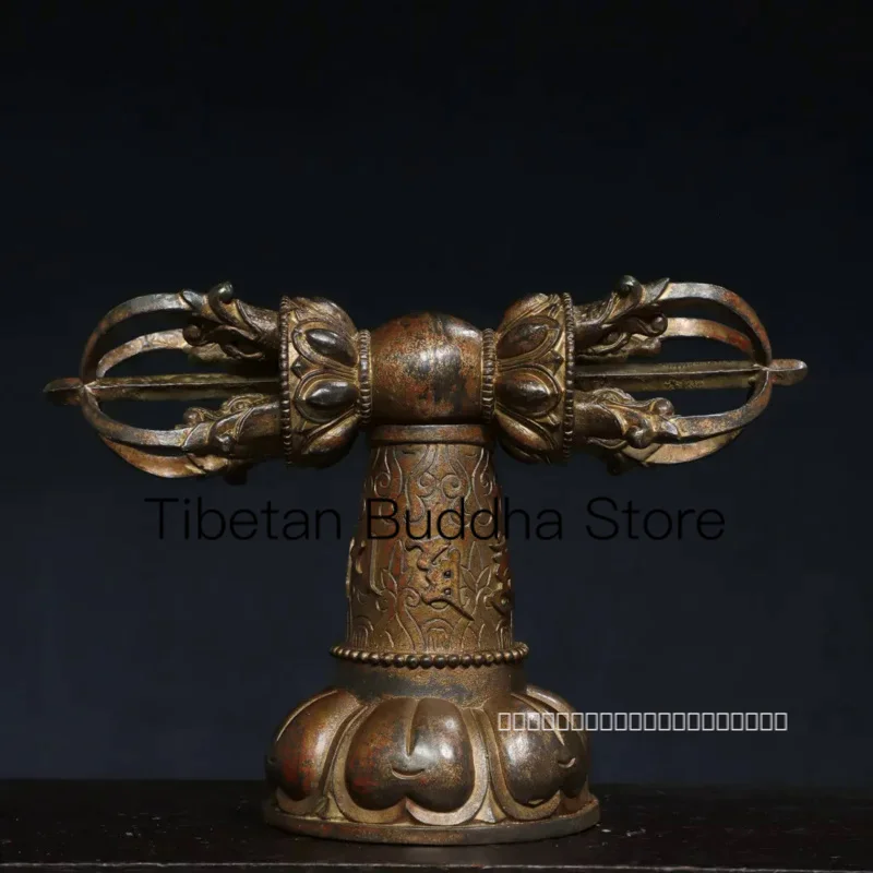 

Mud gold old copper body Sanskrit Tibetan Vajra pestle tool