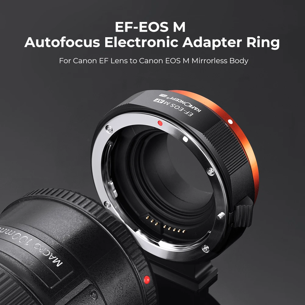 K&F Concept EF-EOS M EF Lens to Eos M Camera Auto Focus Adapter Ring For EF Mount to Canon EOS-M EOS M2 EOS M3 EOS M5 EOS M6