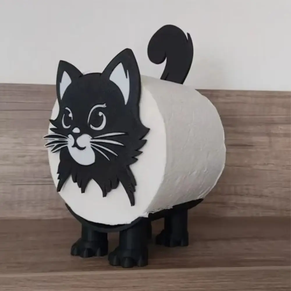 

3D печатный держатель для туалетной бумаги с котом и кошкой, украшение, милый держатель для рулонов, органайзер, очаровательная подставка для туалетной бумаги, ткань