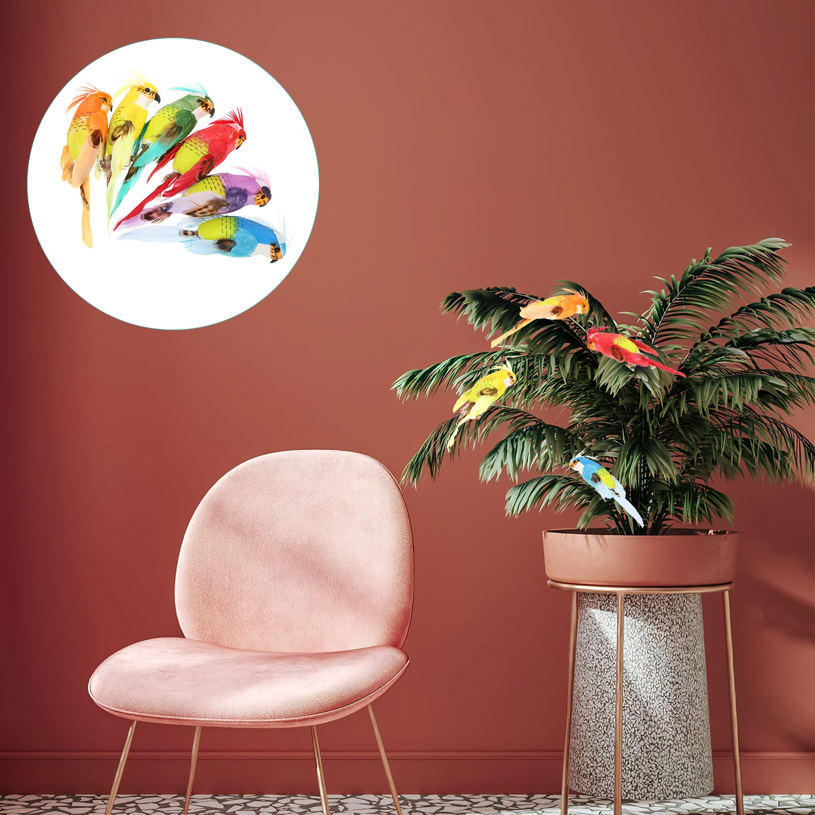 

6Pcs Bird Decoration Artificial Simulation Foam Birds Clip on Bird Decor for Home Garden Wedding Christmas Party