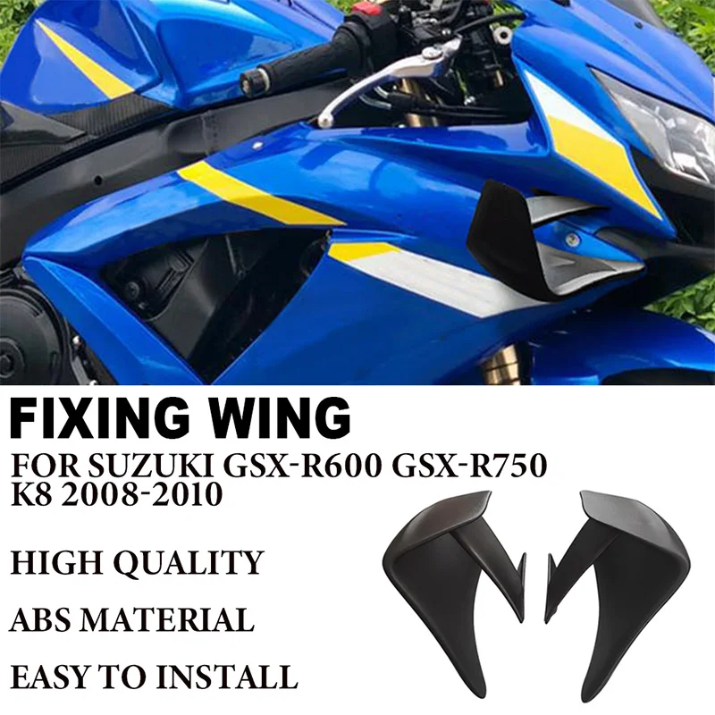 

For suzuki GSX-R600 GSXR600 GSX-R750 K8 2008-2010 Motorcycle High Quality Windshield Side Wings Pneumatic Fixed Wing Spoilers