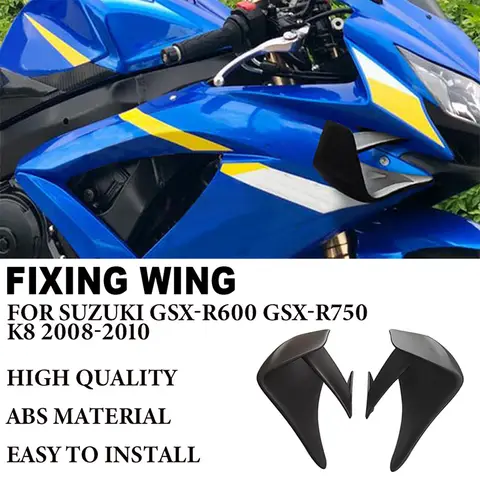 For suzuki GSX-R600 GSXR600 GSX-R750 K8 2008-2010 Motorcycle High Quality Windshield Side Wings Pneumatic Fixed Wing Spoilers