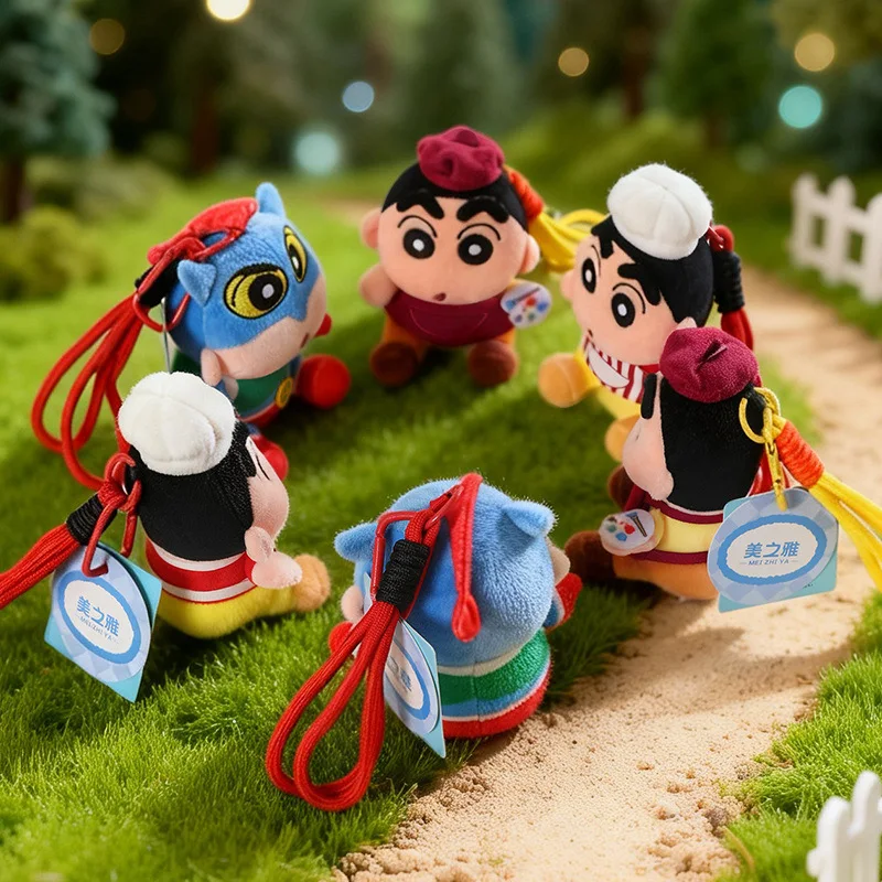 Lindo Llavero de Peluche de Crayon Shin-chan, Colgante de Muñeco de Peluche de Dibujos Animados, Peluche Suave para Colgar en Bolsos, Mochilas y Coches