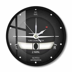 Turn Coordinator Aircraft Flight Instrument Modern Metal Frame Wall Clock Pilot Airplane Aviation Silent Wall Watch For Bedroom