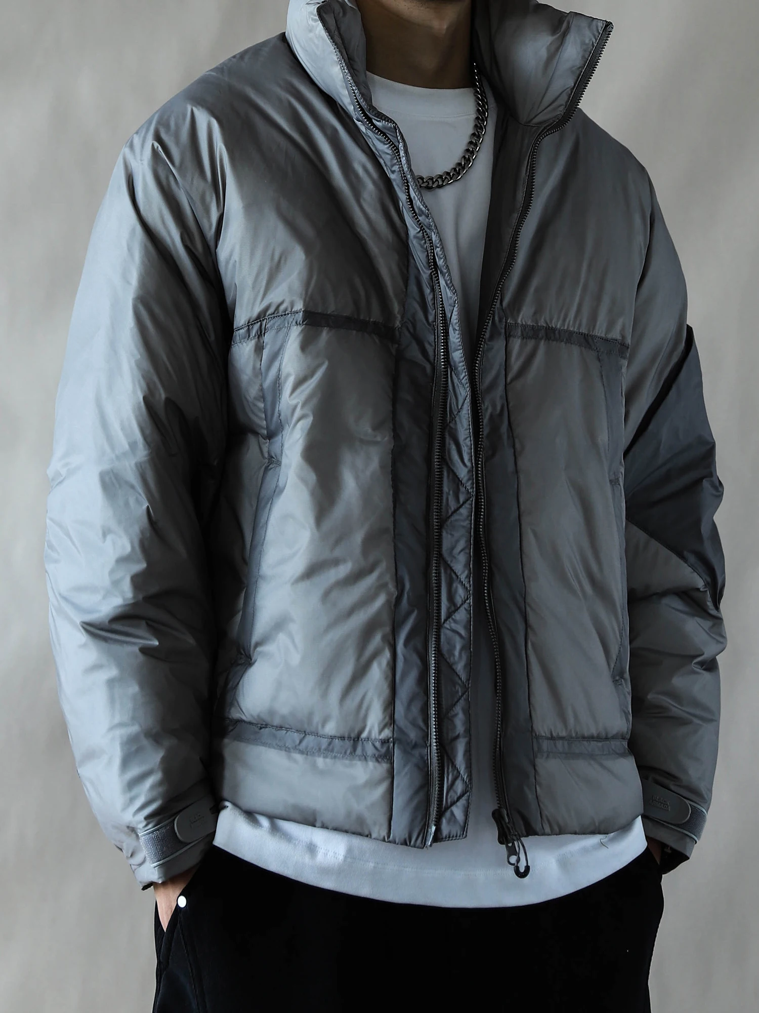 

Ретро-куртка свободного кроя для мужчин, 90% пух, с воротником-стойкой, теплая верхняя одежда, легкая, модная, брендовая, зимняя новинка