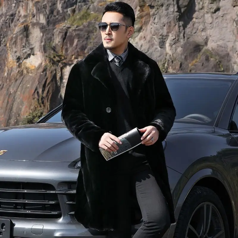 Men's Fur Coat Mink Coat Short Hooded Casual Fashion Trend Winter Zipper Jacket  Mens Faux Fur Coat