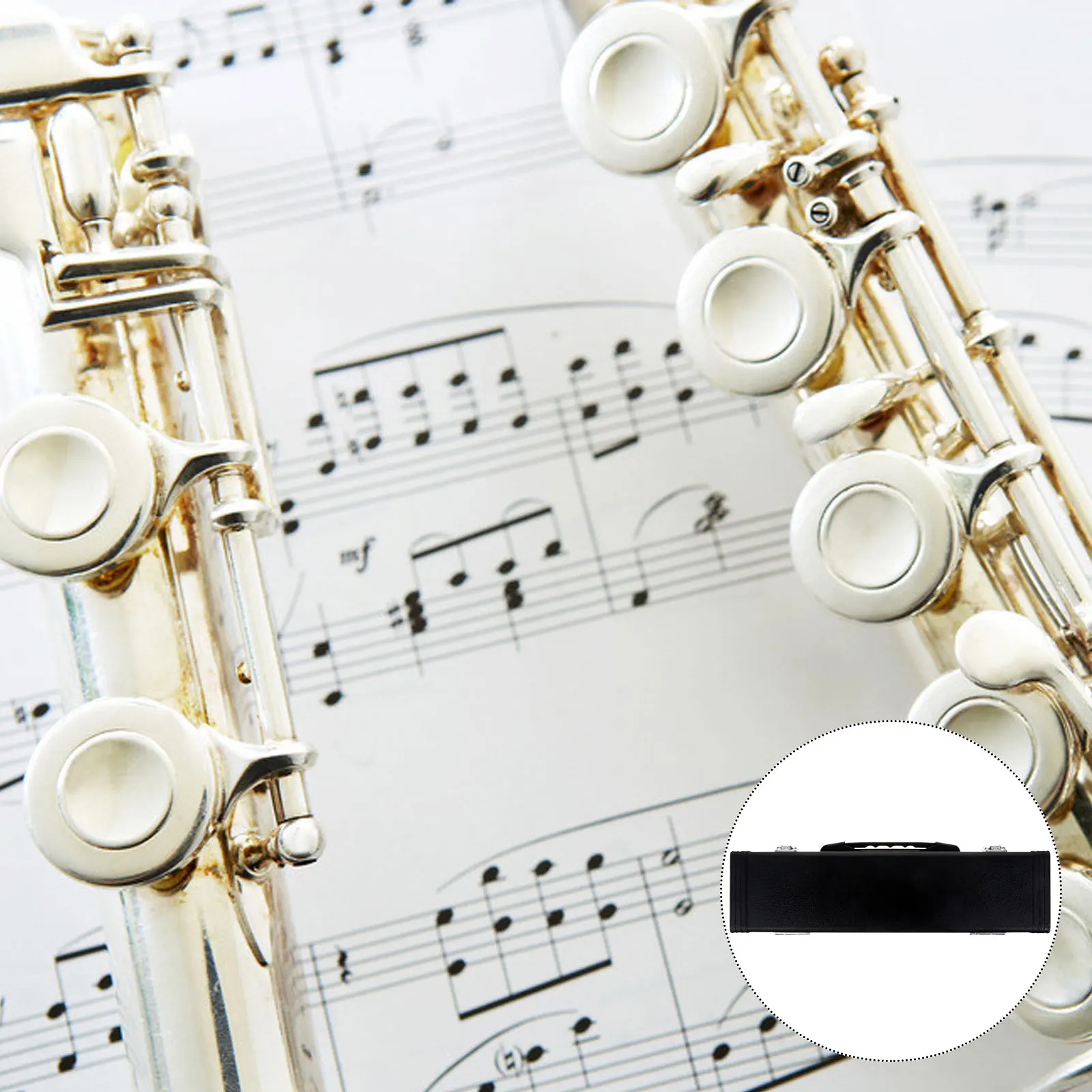 

Anti-drop Box for Flute Storage Case Food with Buckle PU Professional Shatter-resistant