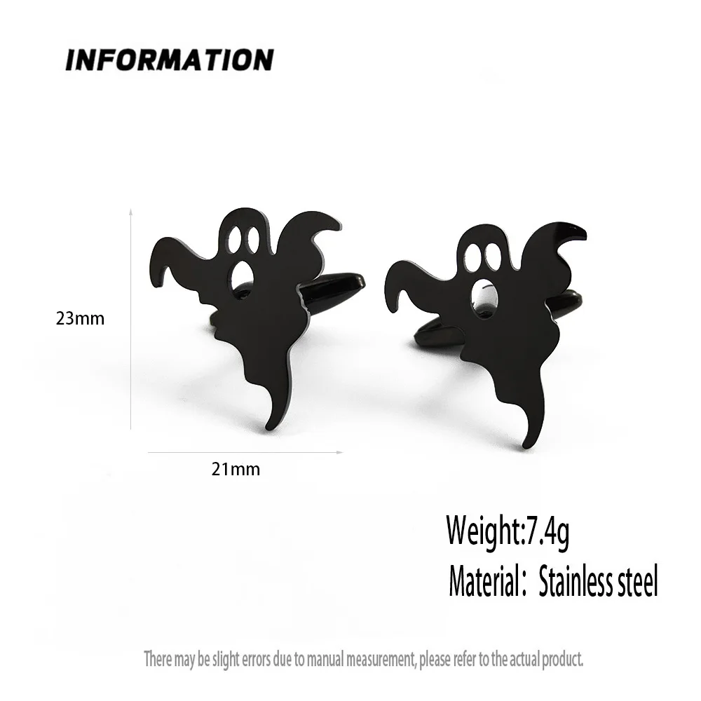 2024 Nieuwe Spookduivel Vergulde Roestvrijstalen Manchetknopen, Pak Shirtmanchetten, Zakelijke Formele Accessoires 3 Kleurenset