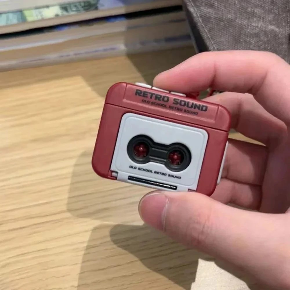 Music Key Chain Holder Keyring Mini Electric Recorder Storage Box Vintage Home Decoration Can Record Commemorate Couples Gift