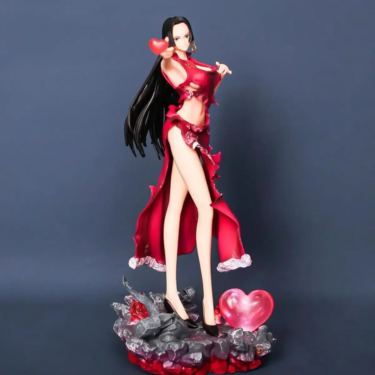 Nowa 30cm jednoczęściowa figurka Anime Boa Hancock seksowna dziewczyna figurka z Pvc z figurką Led bez ubioru Hentai zabawki modele