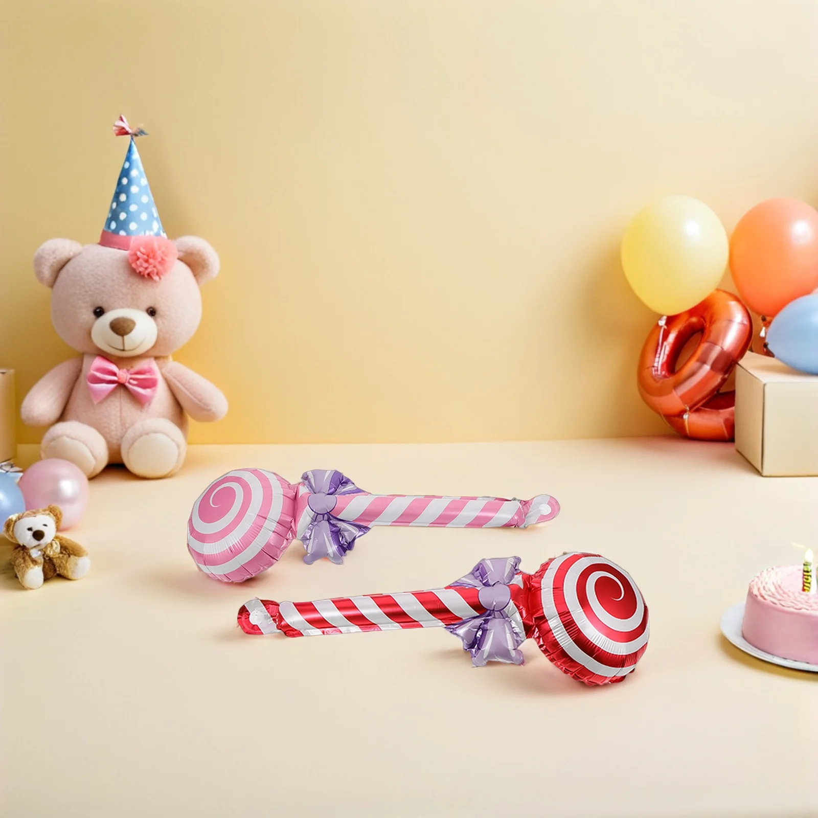 

50Pcs Inflatable Lollipop Balloons Large 47cm Giant Candy Shape Party Decorations Birthday Photo Props Carnival Decor
