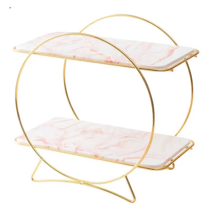 Double Layer Candy Dessert Table Storage European Style Display Tray Cake Afternoon Tea Snack Rack